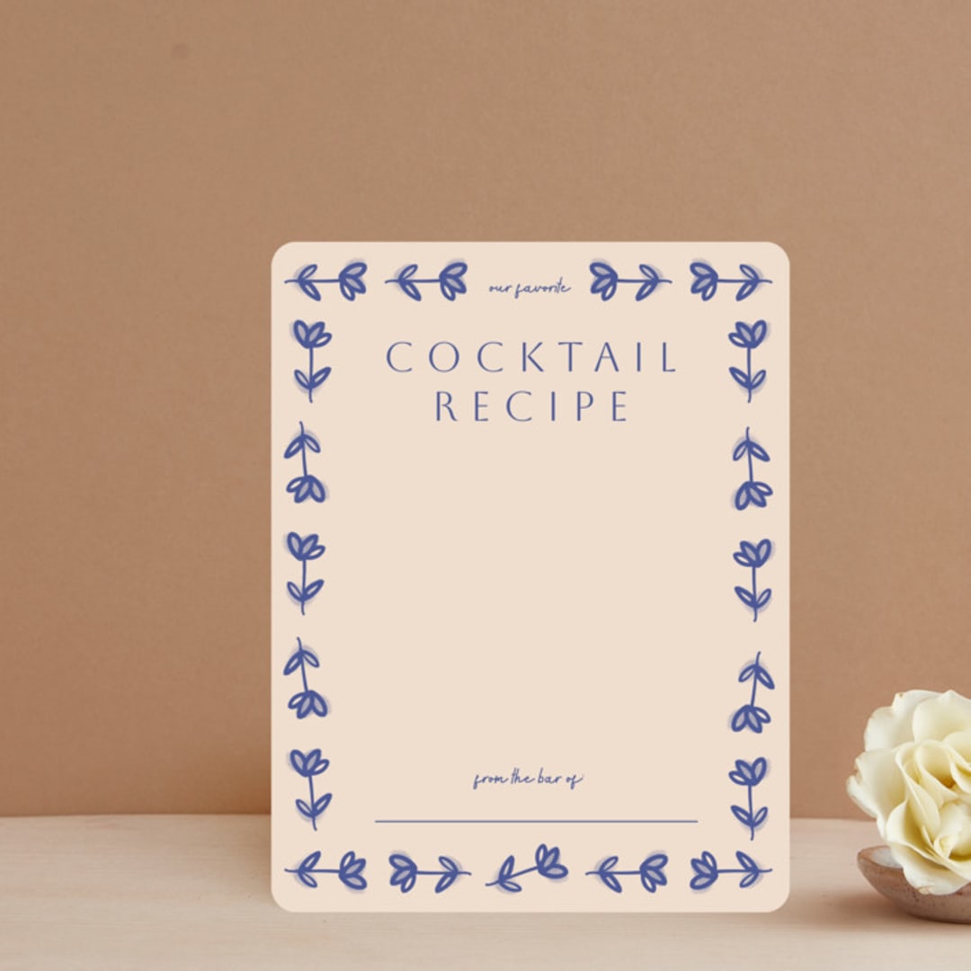 "Floreal" - Bridal Shower Insert Cards in Nude by Ani Somi - Front
