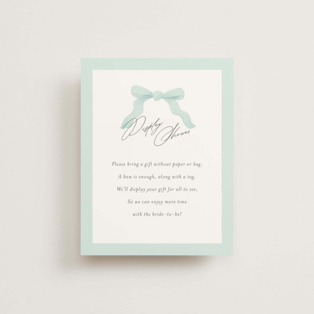 "Dainty" - Bridal Shower Insert Cards in Tiffany Blue by Paper Raven Co. - Front