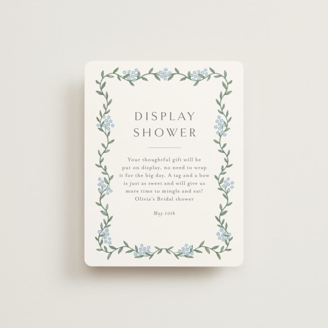"Simple Garland" - Bridal Shower Insert Cards in Sky by Christy Hy Lee - Front
