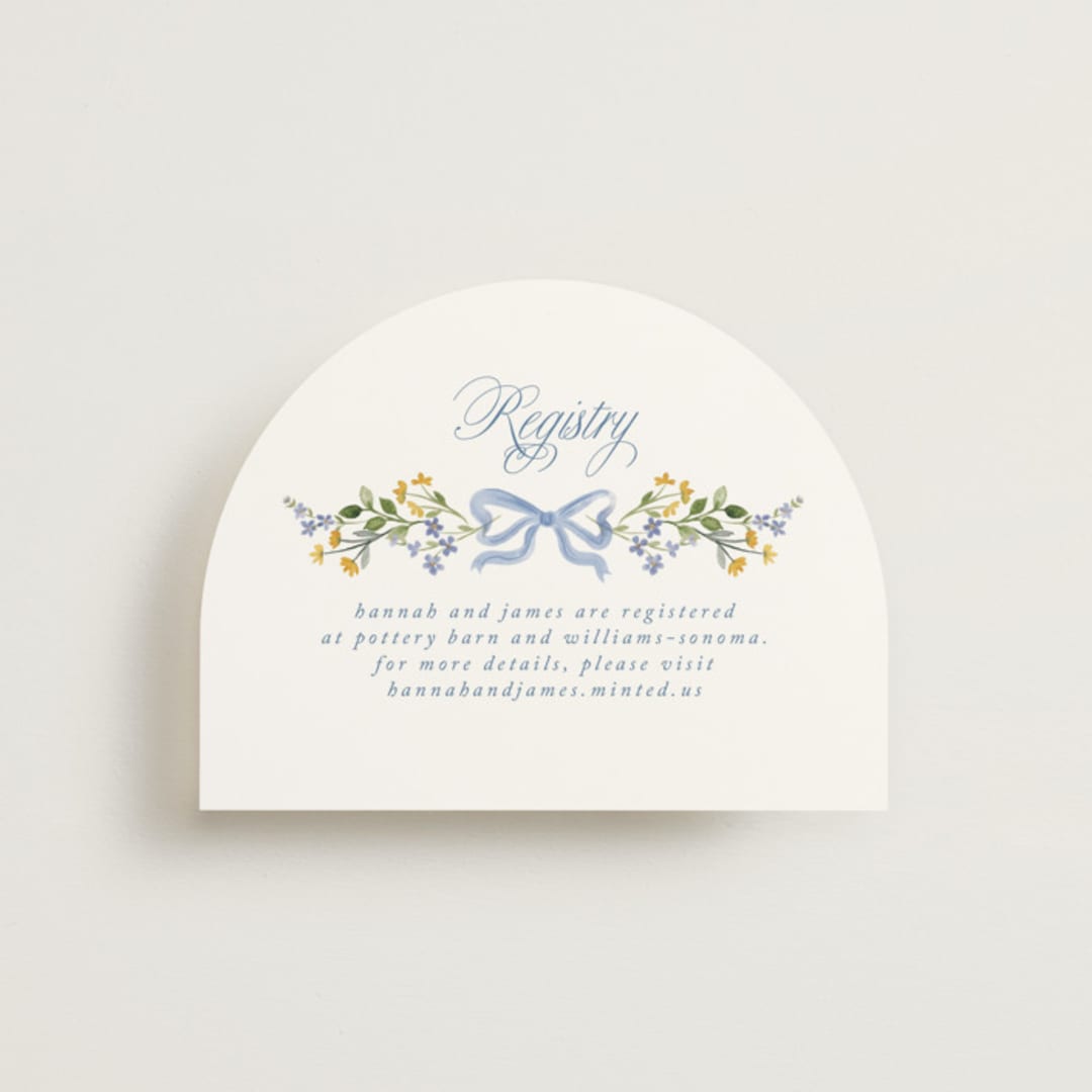 "Hand Painted" - Bridal Shower Insert Cards in Bluebell by Petra Kern - Front