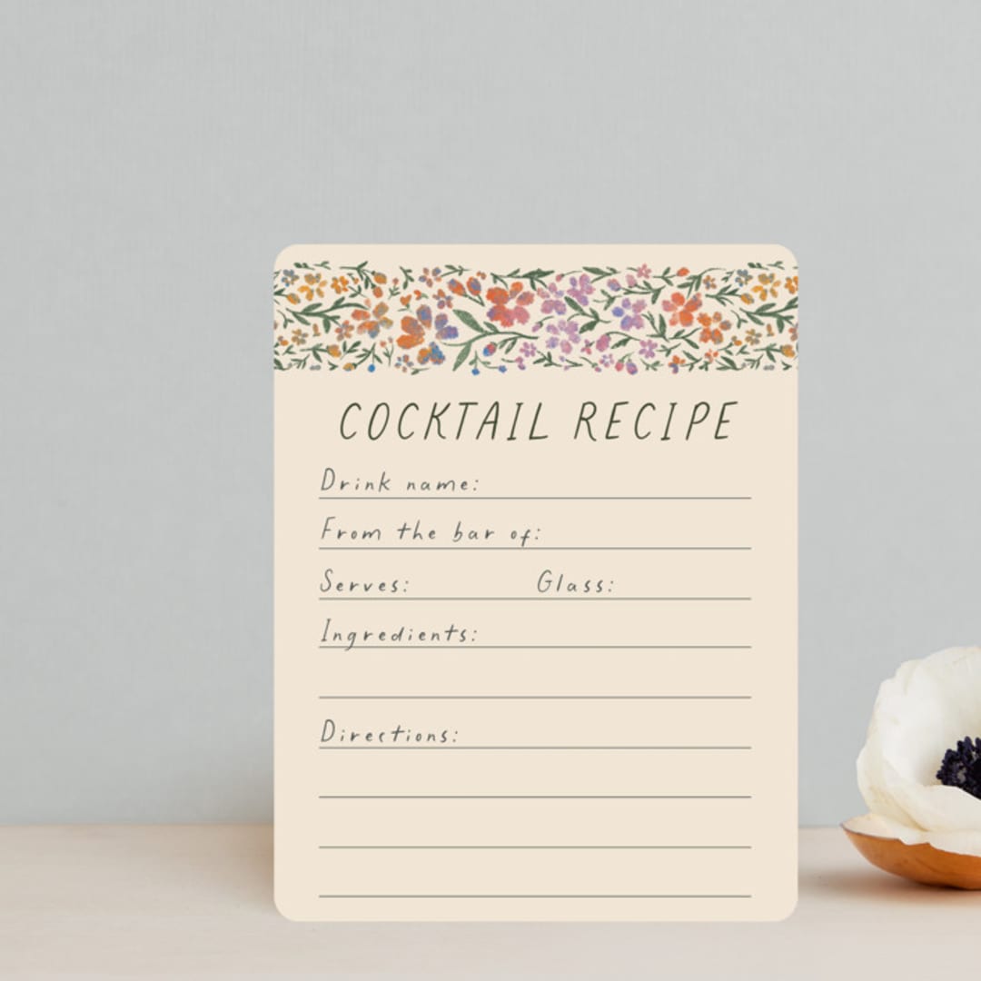 "Wildflowers" - Bridal Shower Insert Cards in Confetti by 2birdstone - Front