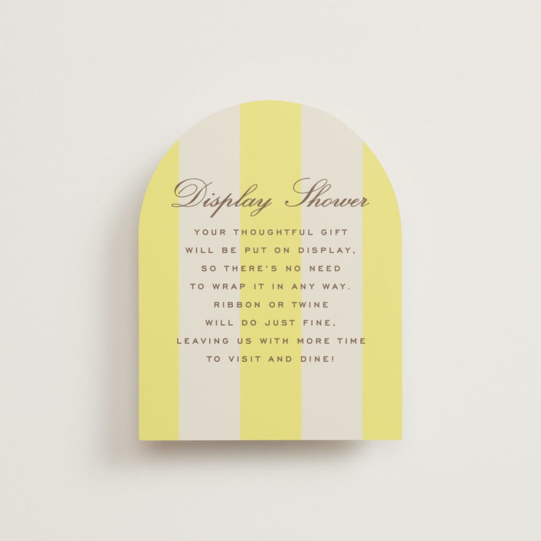 "Campania" - Bridal Shower Insert Cards in Limone by Megan Davis - Front