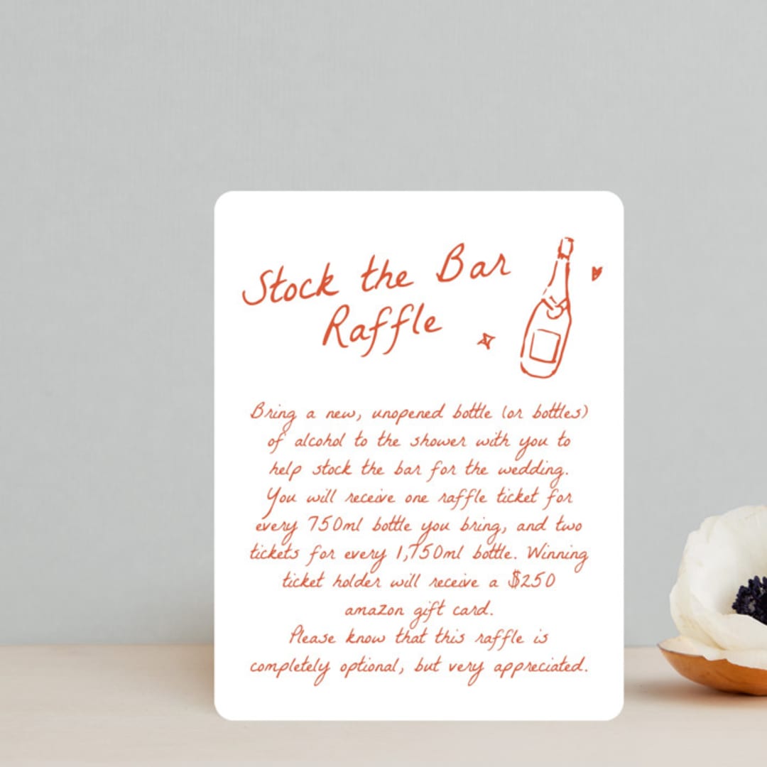 "Chic Soirée" - Bridal Shower Insert Cards in Verona Sunset by Cass Loh - Front
