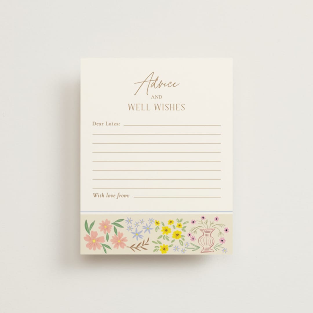 "Cottage Garden" - Bridal Shower Insert Cards in Cream by Ana Sharpe - Front