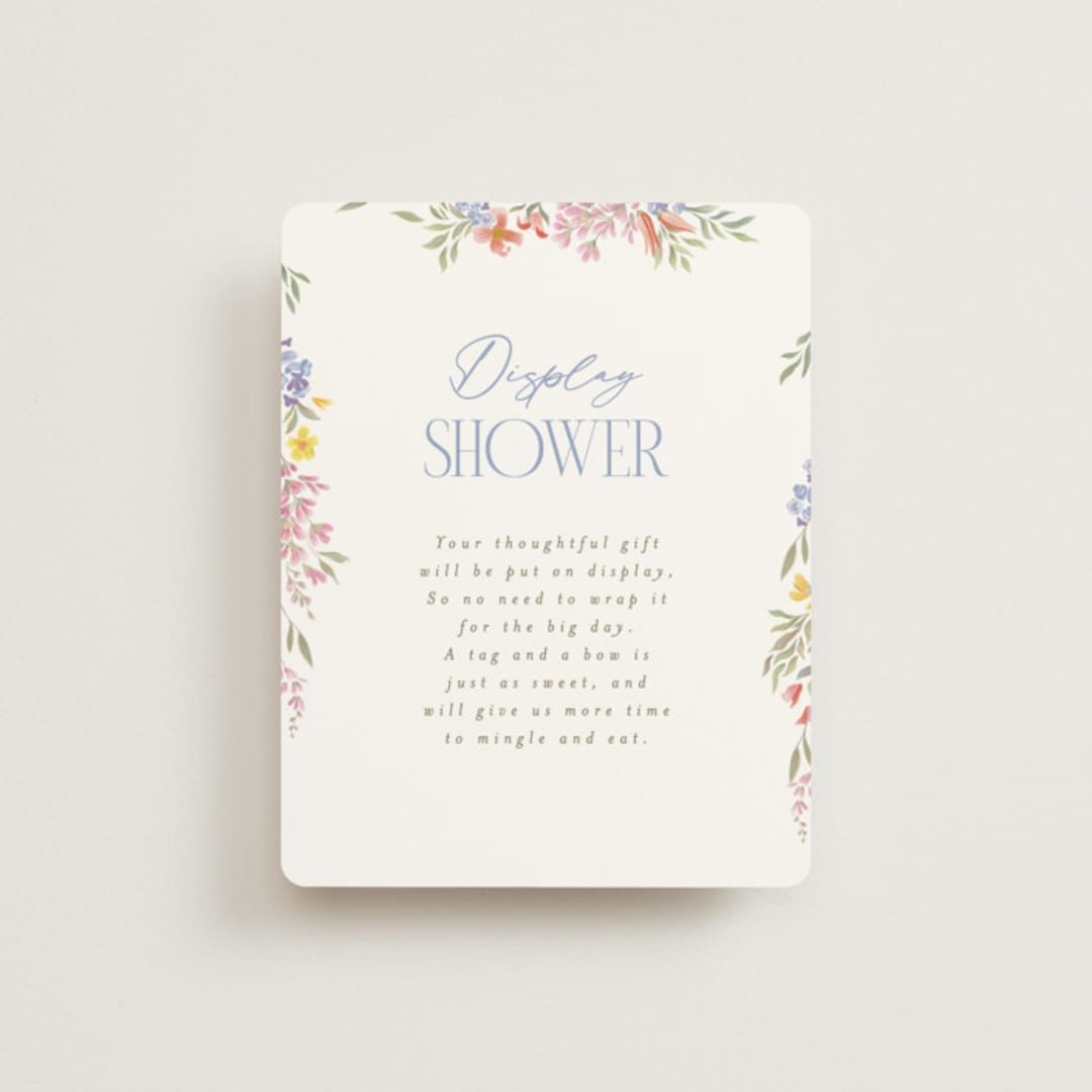 "Dainty Flowers" - Bridal Shower Insert Cards in Rose Quartz by Joanna Griffin - Front