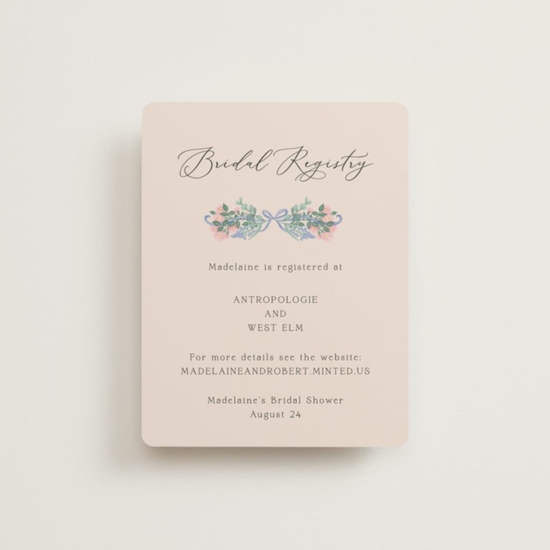 "Bed of Roses" - Bridal Shower Insert Cards in Creme by frau brandt - Front