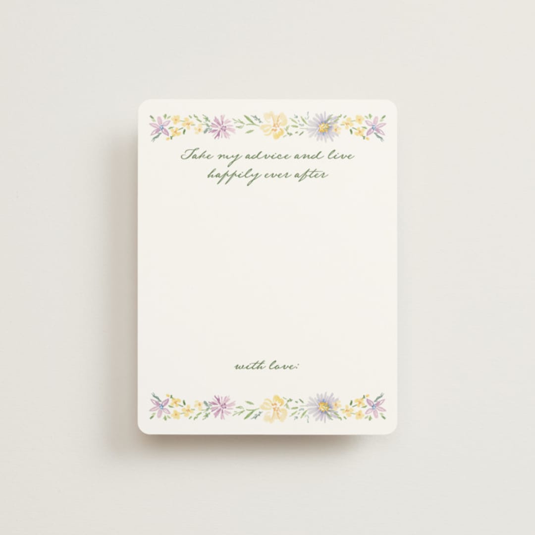 "Wild Flowers" - Bridal Shower Insert Cards in Meadow by Petra Kern - Front