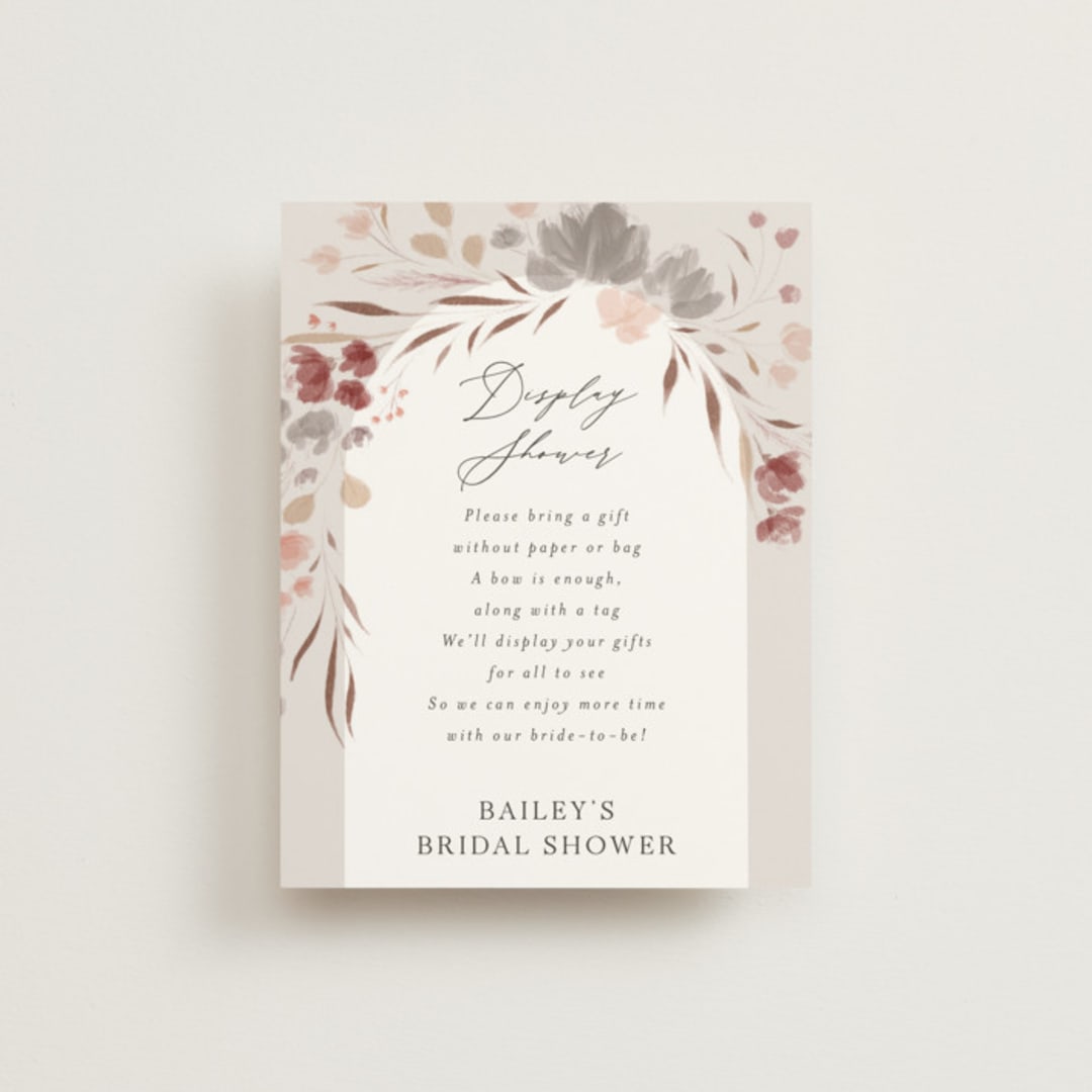 "Autumn Showers" - Bridal Shower Insert Cards in Maple Leaf by Nicoletta Savod - Front