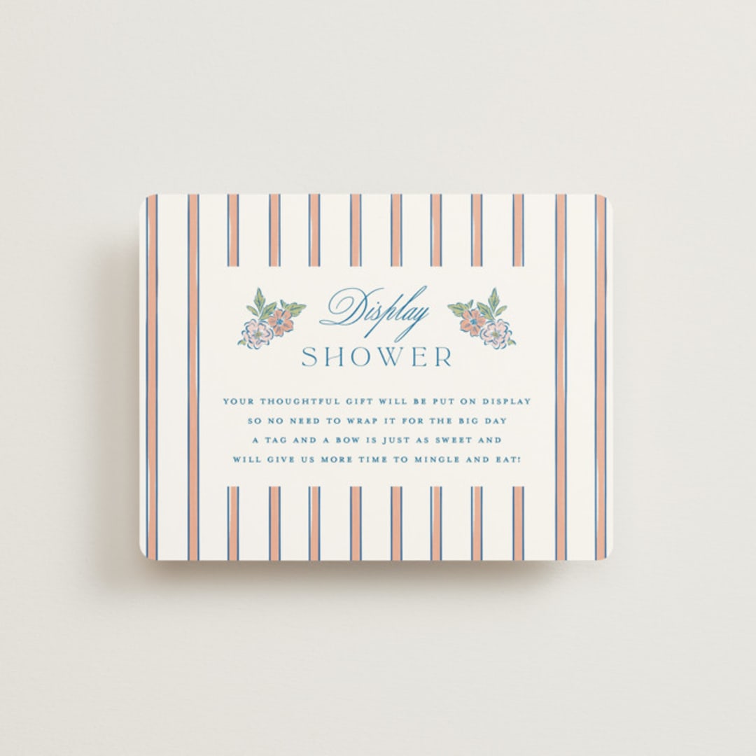 "Floral Frame Crest" - Bridal Shower Insert Cards in Peony by Erin German - Front