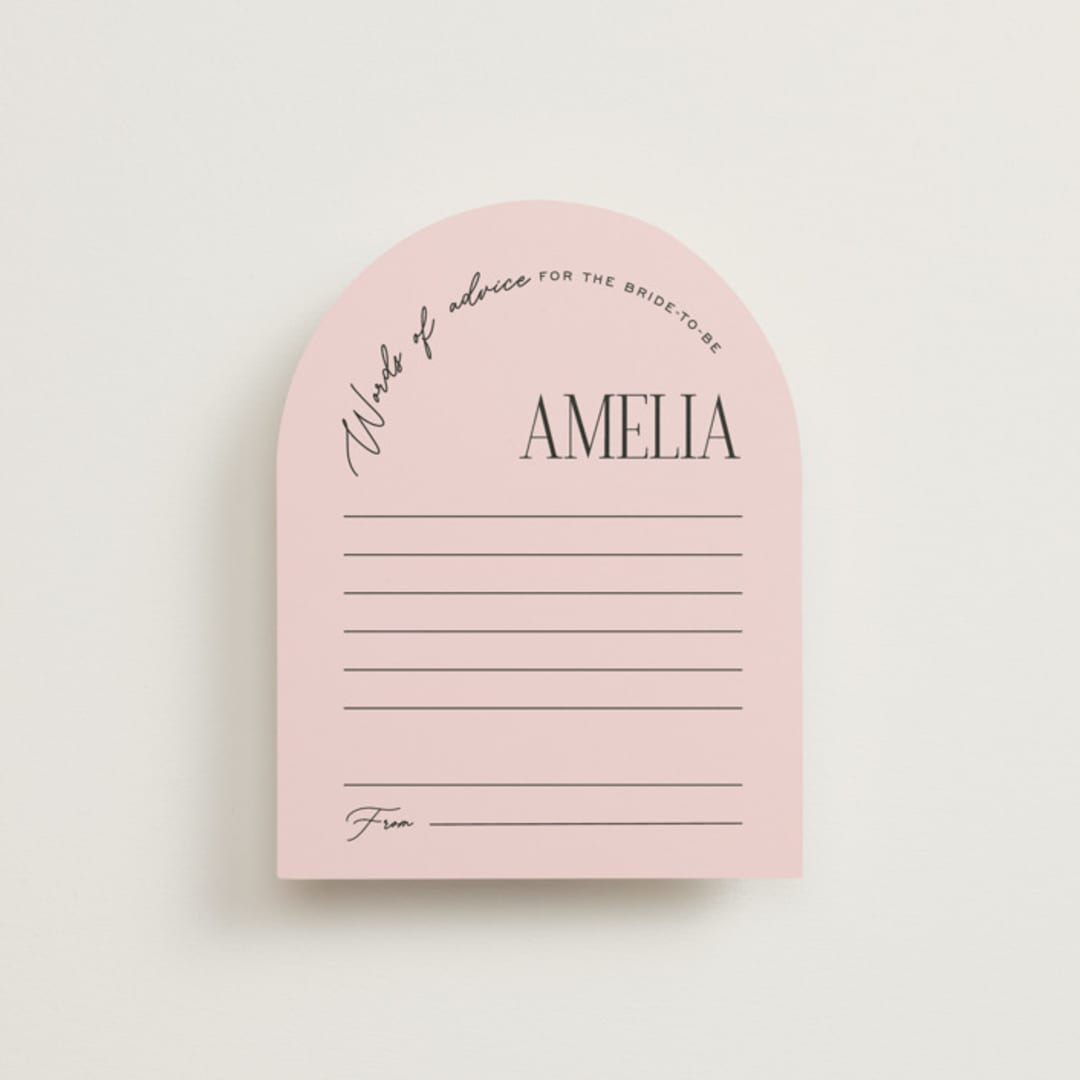 "Arbor" - Bridal Shower Insert Cards in Rosey by Pixel and Hank - Front