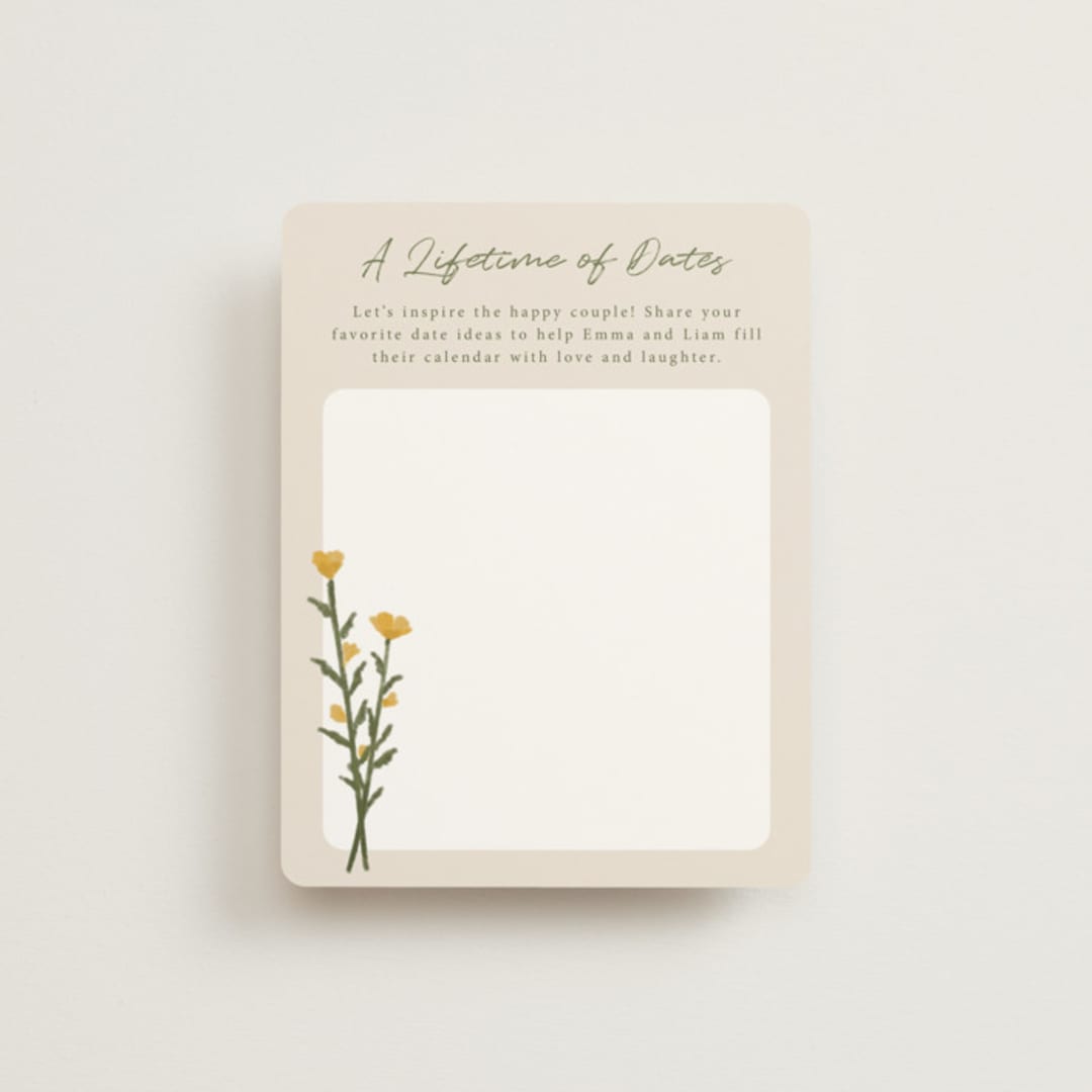 "Pencil Bouquet" - Bridal Shower Insert Cards in Cream by Adelyn T. - Front