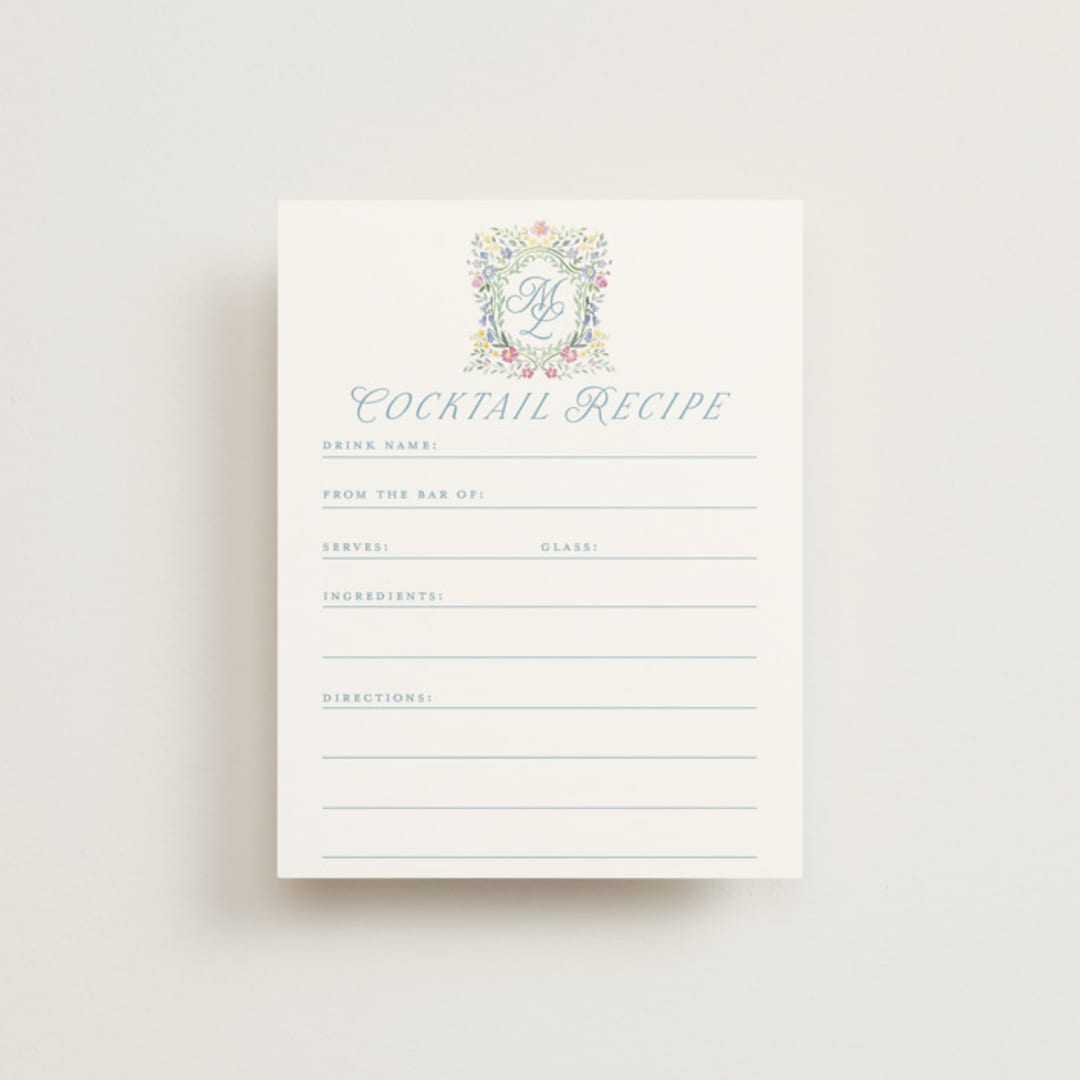 "wildflowers crest" - Bridal Shower Insert Cards in Flower Braid by Petra Kern - Front