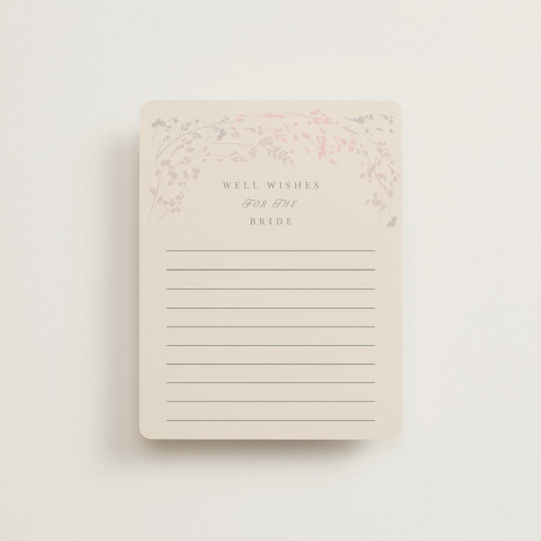 "Floral Wisp" - Bridal Shower Insert Cards in Ivory by Angela Thompson - Front