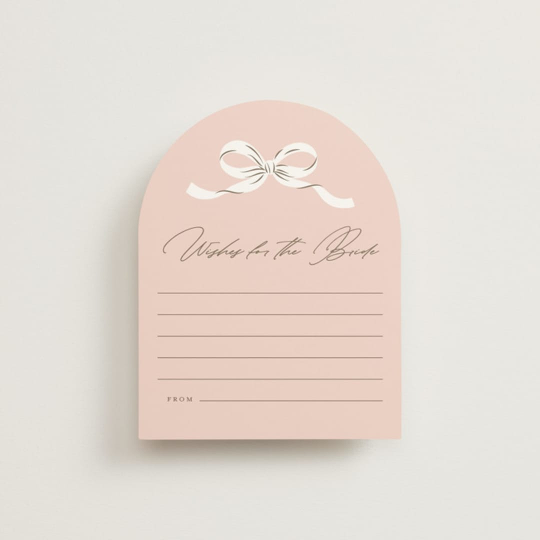 "Sweetheart" - Bridal Shower Insert Cards in Blush by Paper Raven Co. - Front