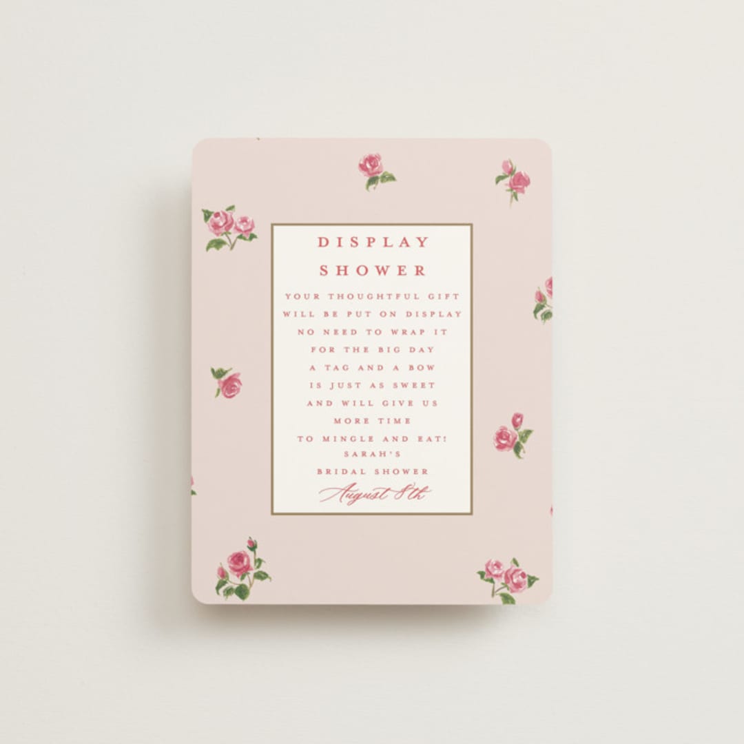 "Romantic Roses" - Bridal Shower Insert Cards in Blush by Teju Reval - Front