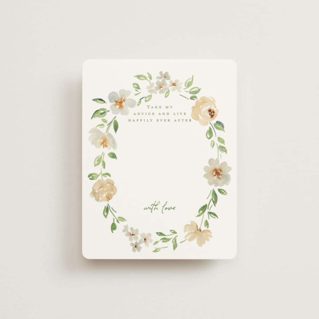 "Elise" - Bridal Shower Insert Cards in Greenery by Petra Kern - Front