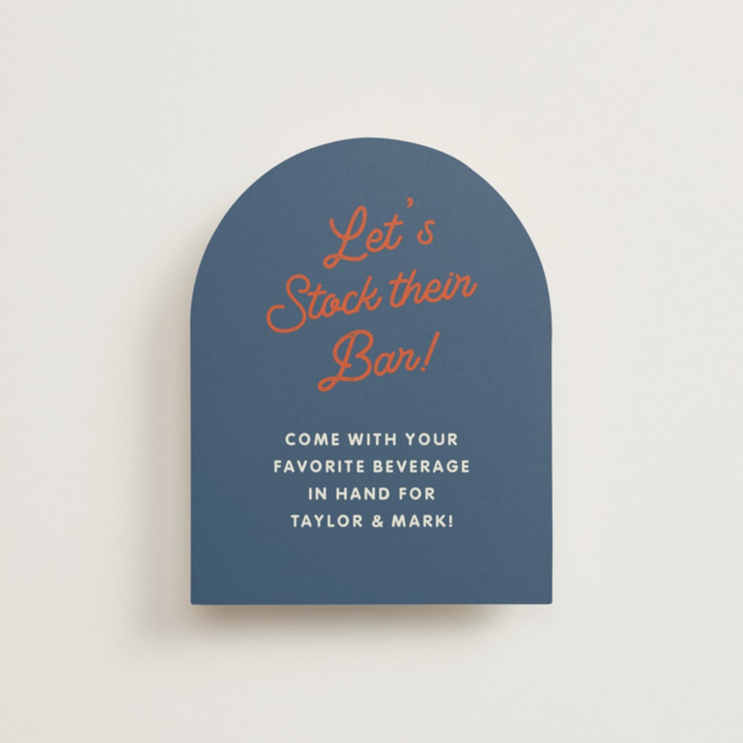 "Giddy Up" - Bridal Shower Insert Cards in Cobalt by Erin Hodges - Front