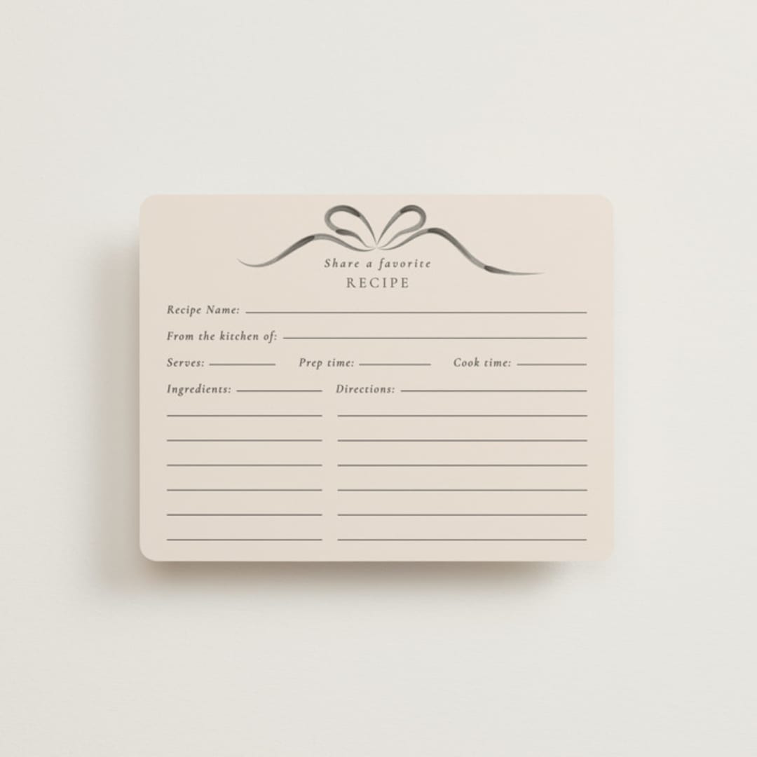 "Bow" - Bridal Shower Insert Cards in Tuxedo by Corinne Malesic - Front