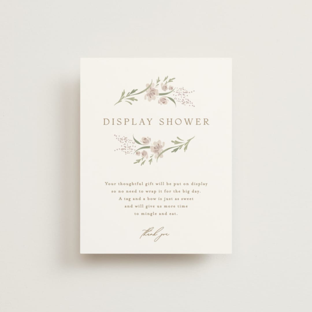 "Meadow" - Bridal Shower Insert Cards in Spring Mist by Erin L. Wilson - Front