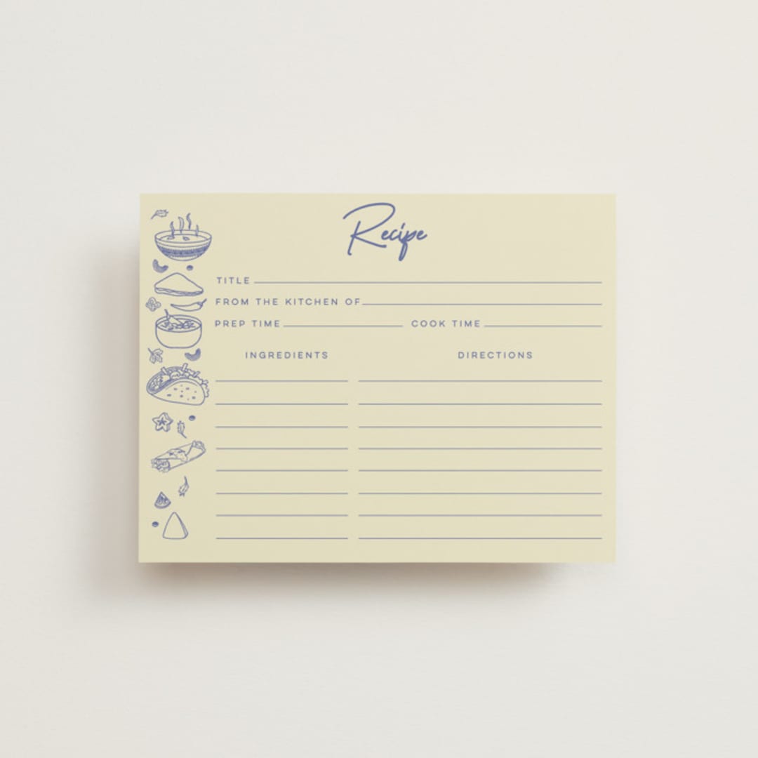 "Tacos & Tequila" - Bridal Shower Insert Cards in Blueberry by Sherley Ferreira - Front