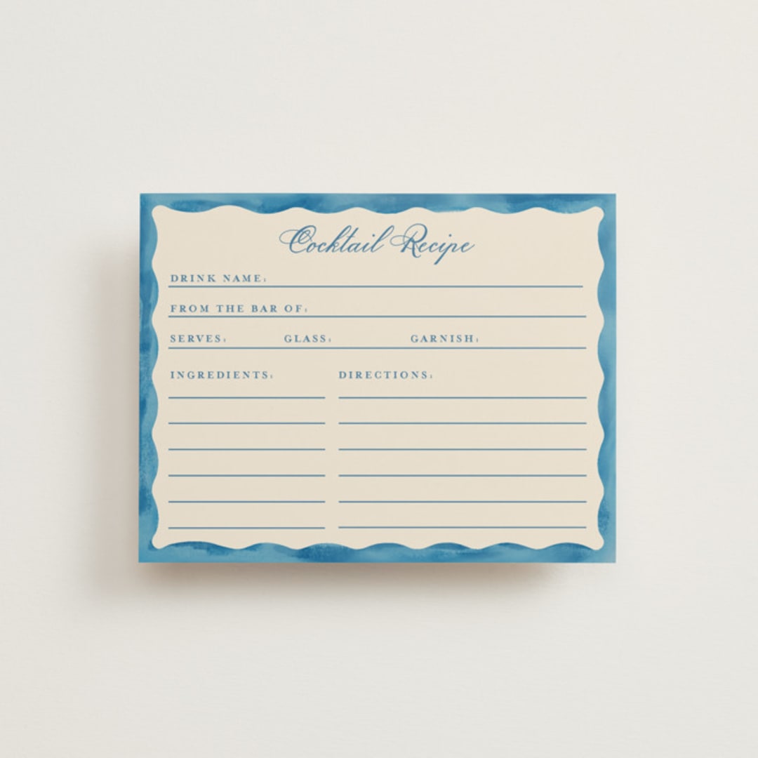 "Formal scallop" - Bridal Shower Insert Cards in Almalfi by Creo Study - Front