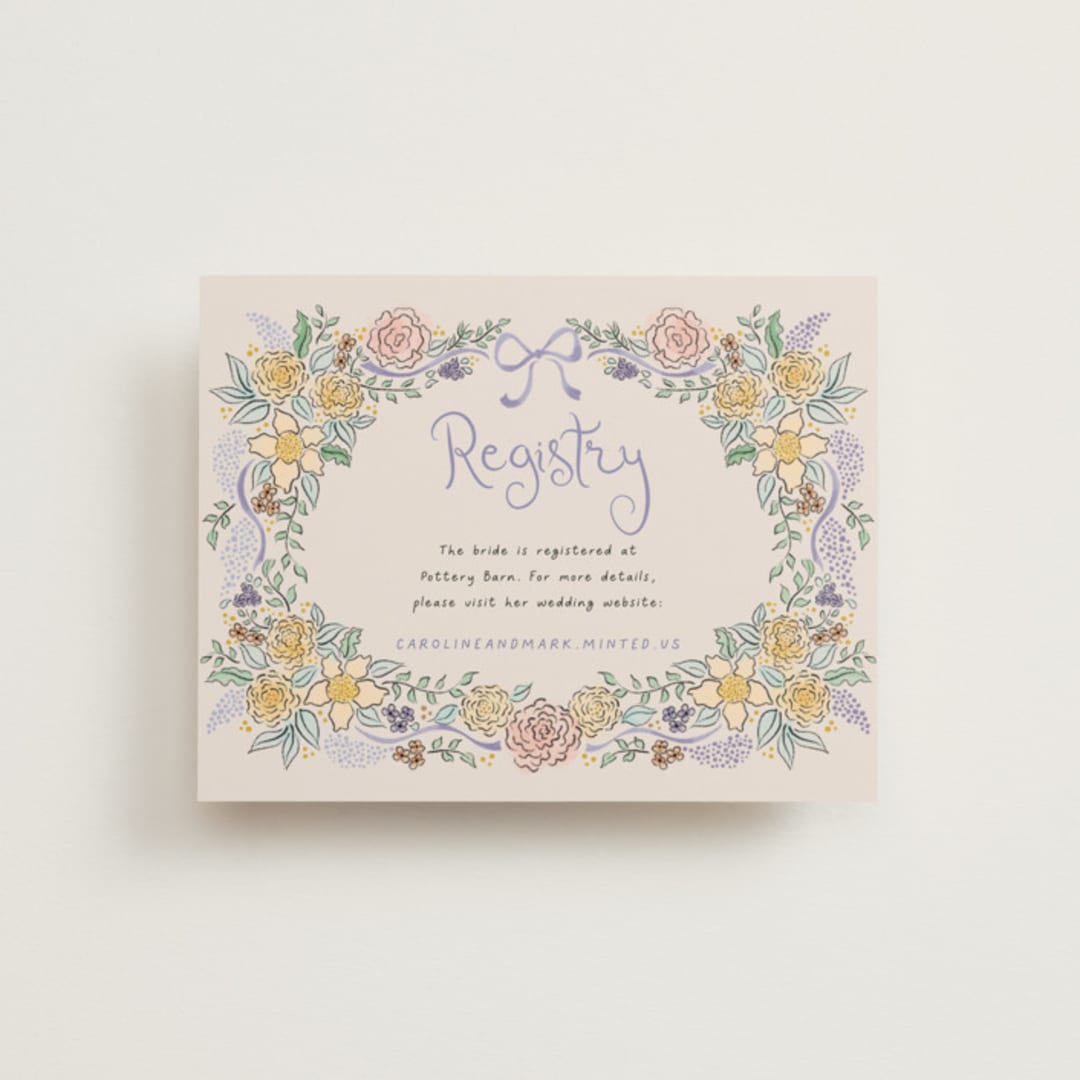 "Portofino" - Bridal Shower Insert Cards in Lilac by Tamara Hilje - Front