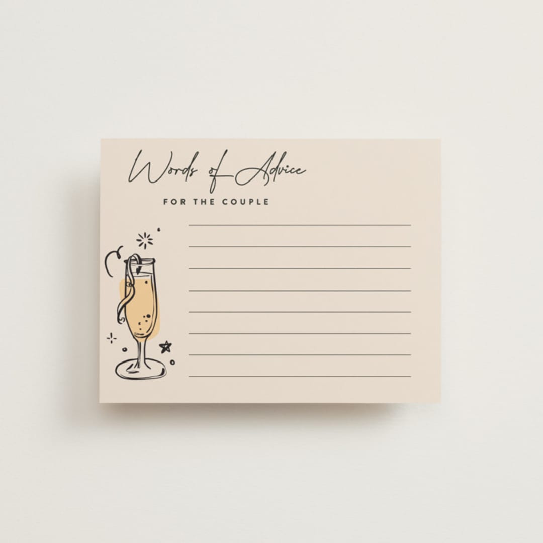 "cheers to a happy couple" - Bridal Shower Insert Cards in Creme by Anastasia Makarova - Front