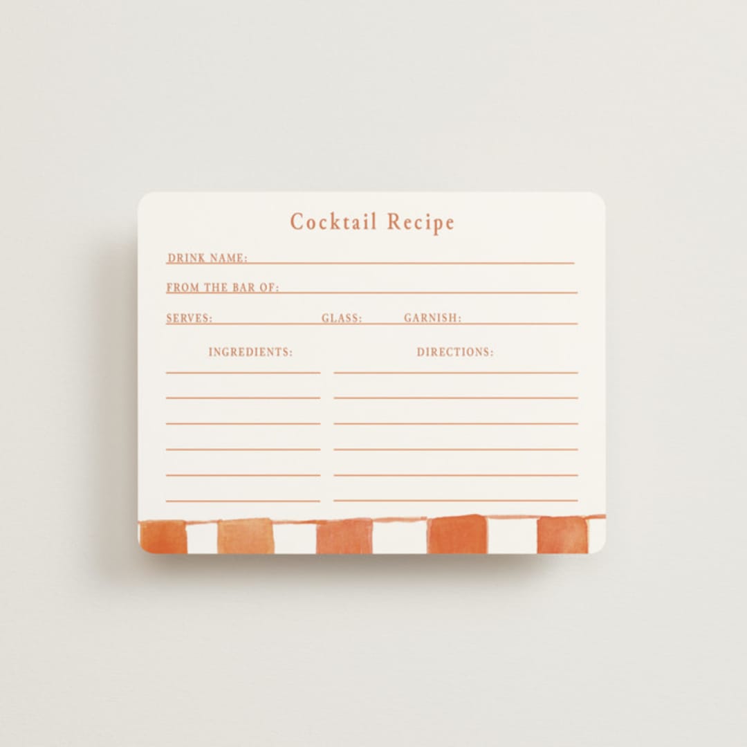 "Cin Cin Spritz" - Bridal Shower Insert Cards in Tangerine by West Foglia - Front