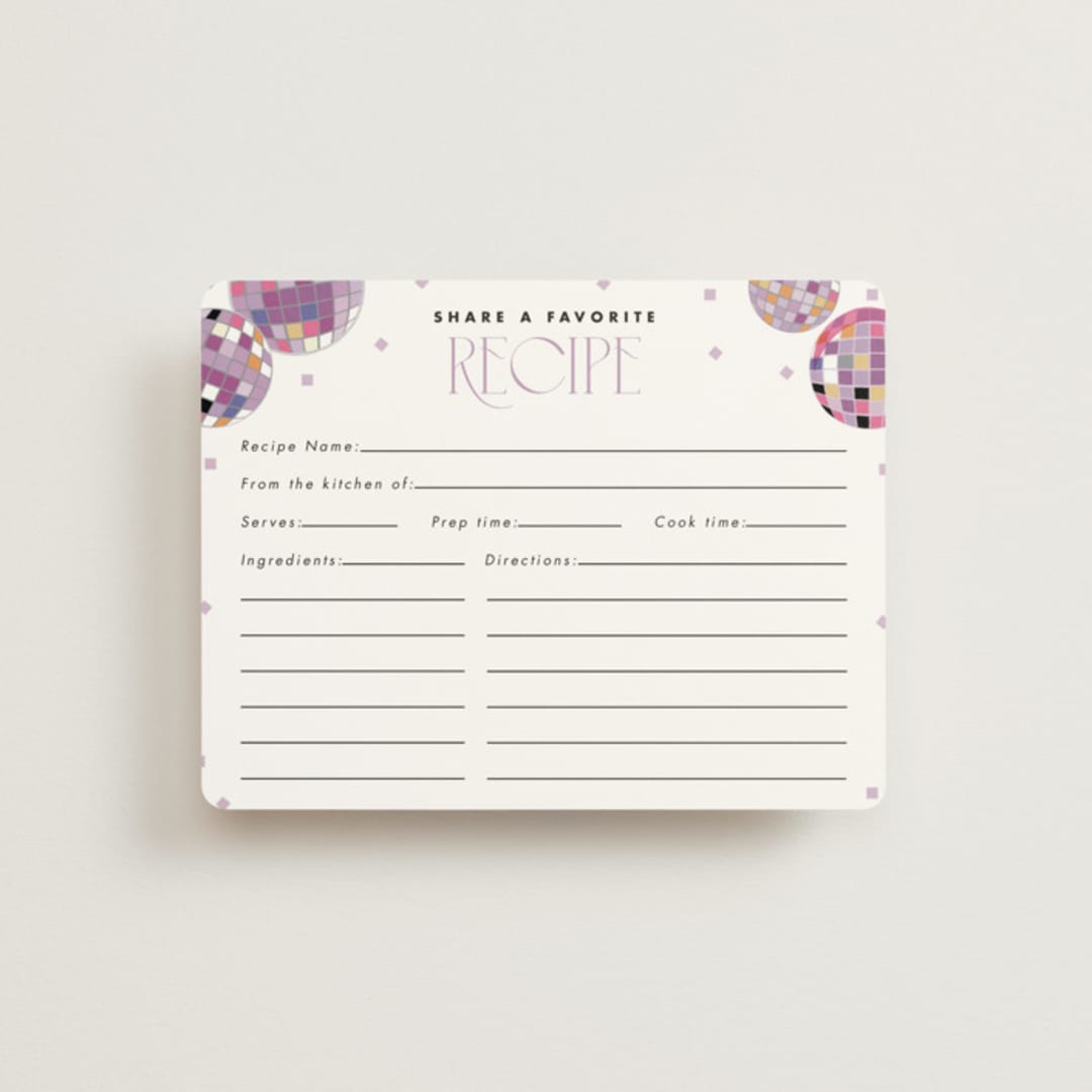 "Disco Fever" - Bridal Shower Insert Cards in Bubblegum by Corinne Malesic - Front