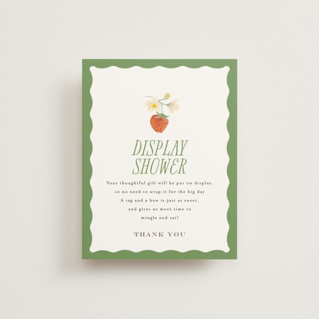 "So Berry Sweet" - Bridal Shower Insert Cards in Strawberry by Itsy Belle Studio - Front