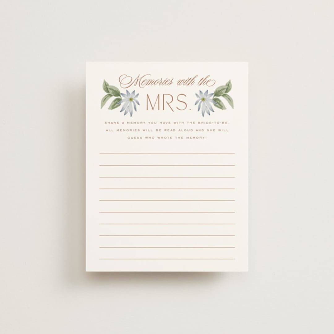 "Oval Wreath" - Bridal Shower Insert Cards in Neopolitan by Leah Bisch - Front