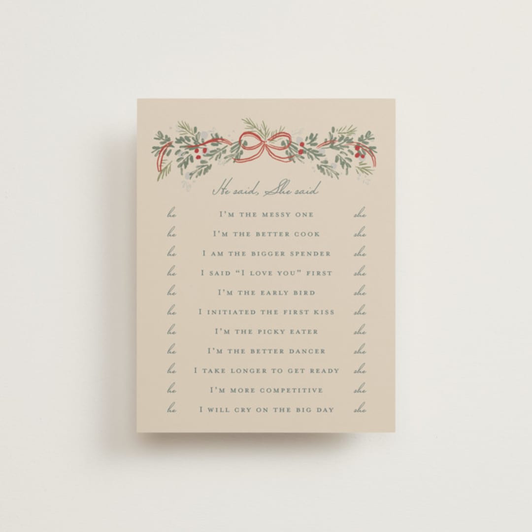 "festive garland" - Bridal Shower Insert Cards in Frost by Rebecca Durflinger - Front