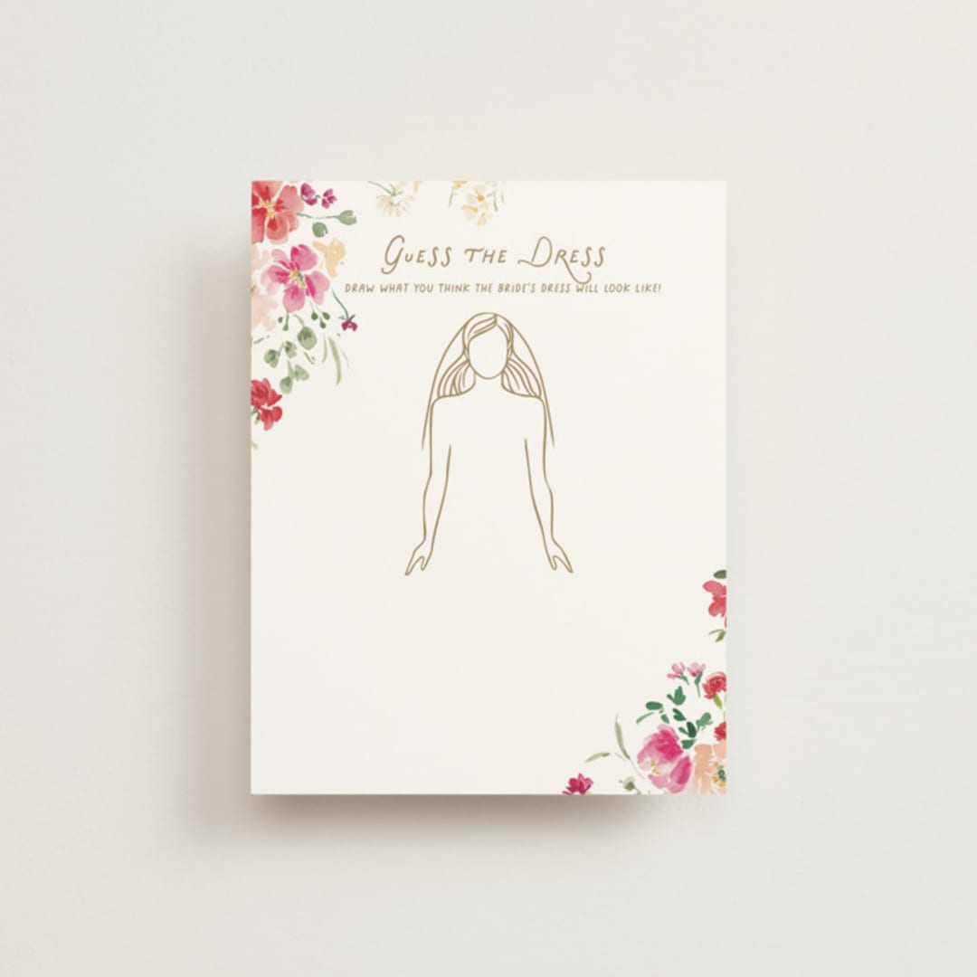 "Prosecco & Petals" - Bridal Shower Insert Cards in Valentine by Itsy Belle Studio - Front