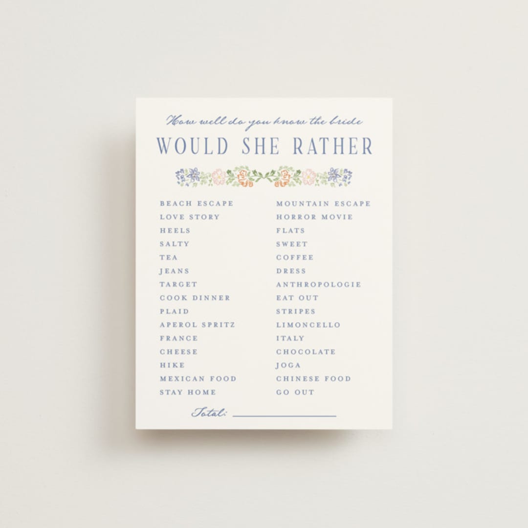 "This Day" - Bridal Shower Insert Cards in Meadow by Petra Kern - Front