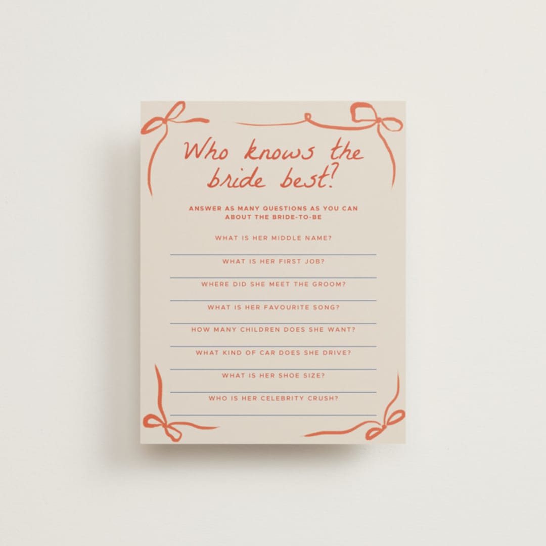 "BridalCake" - Bridal Shower Insert Cards in Rosette by Vera Lim - Front