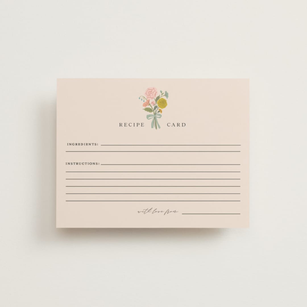 "floral bouquet" - Bridal Shower Insert Cards in Cream by Lori Wemple - Front