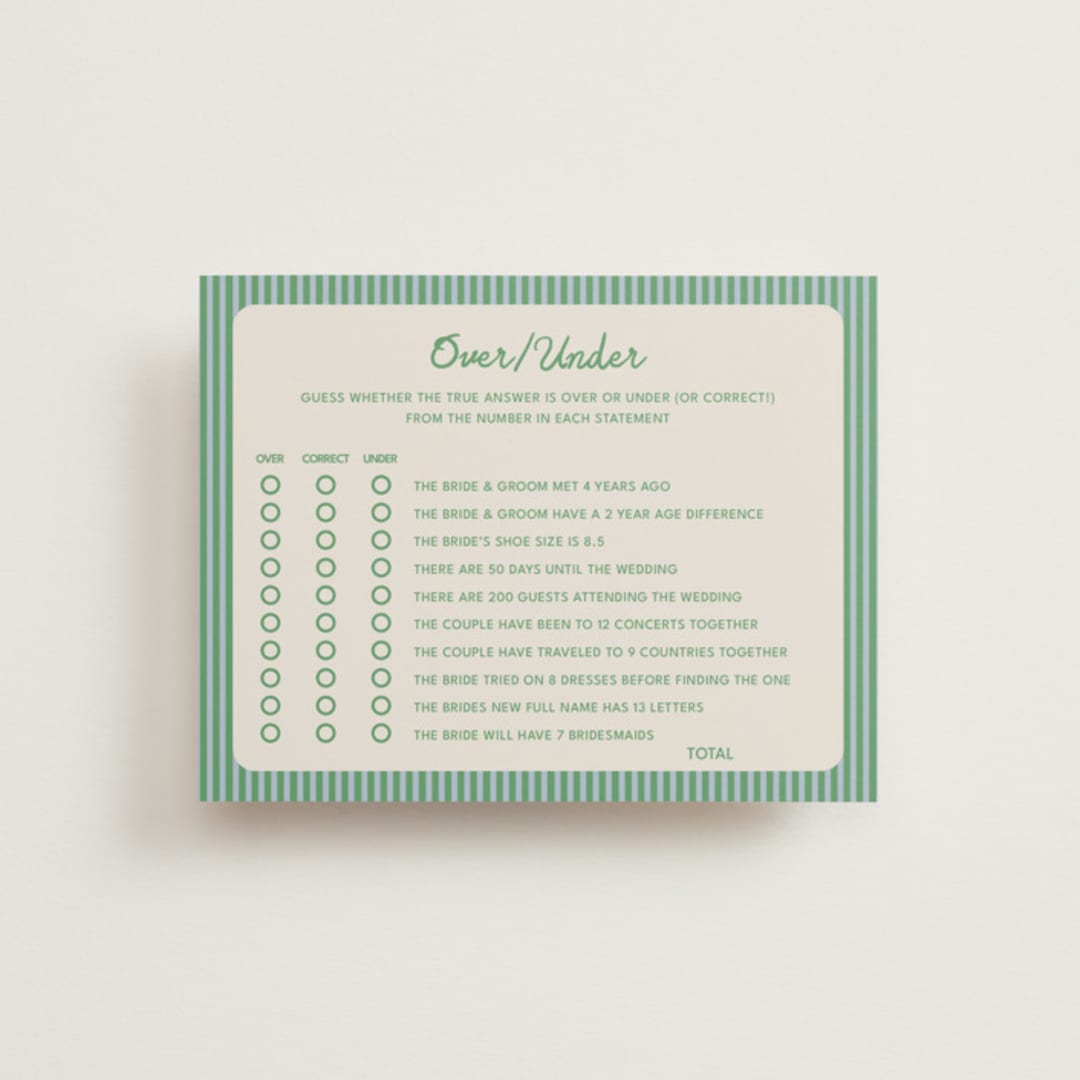 "Lawn Party" - Bridal Shower Insert Cards in Picnic by Kelly Watkins - Front