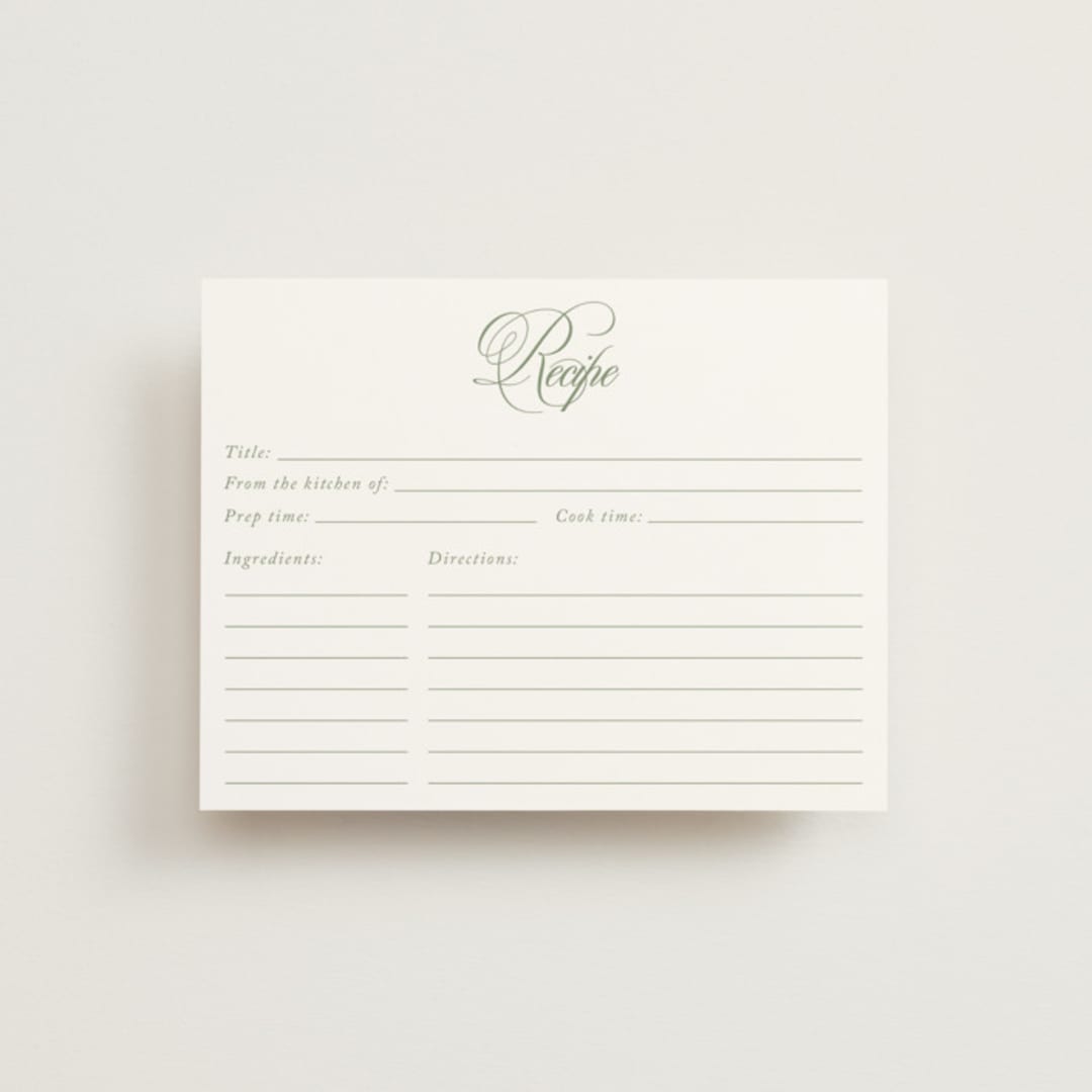 "Chic Script" - Bridal Shower Insert Cards in Garden by Kelly Schmidt - Front