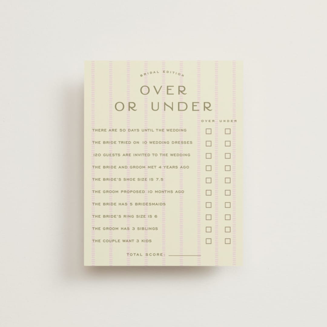 "stitched lines" - Bridal Shower Insert Cards in Blush by Ellen Schlegelmilch - Front