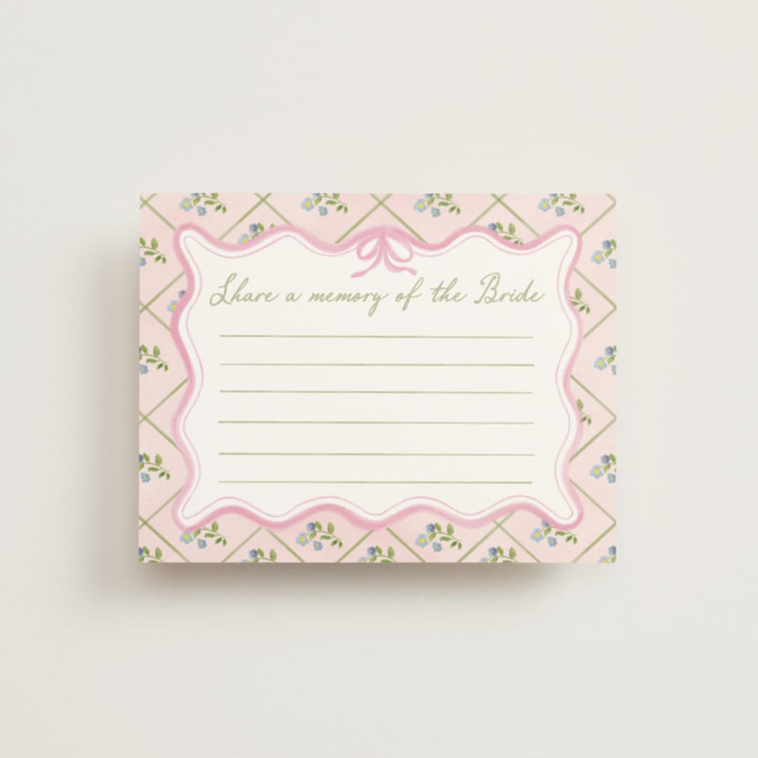 "Bride to Be" - Bridal Shower Insert Cards in Garden Glory by Creo Study - Front