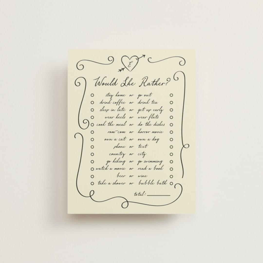 "Vintage Lovers" - Bridal Shower Insert Cards in Champagne by Helena Vitto - Front