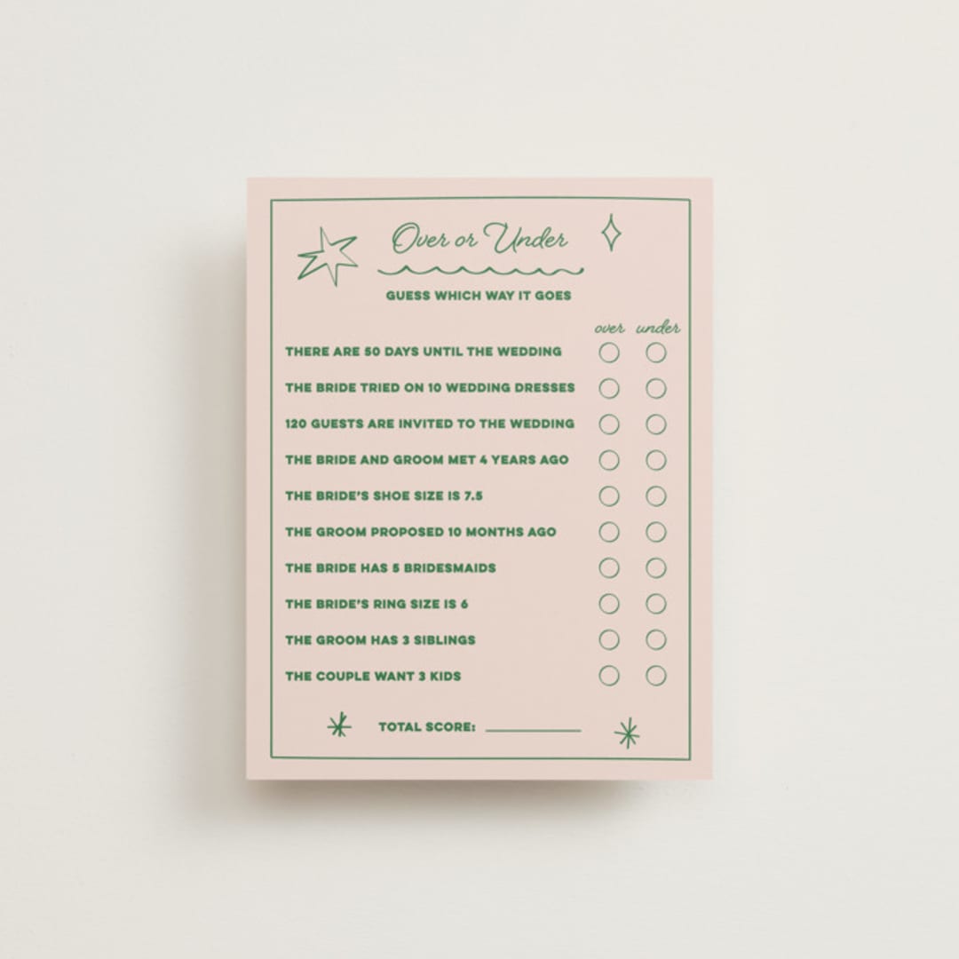 "Crazy Little Thing Called Love" - Bridal Shower Insert Cards in Avocado by Helena Vitto - Front