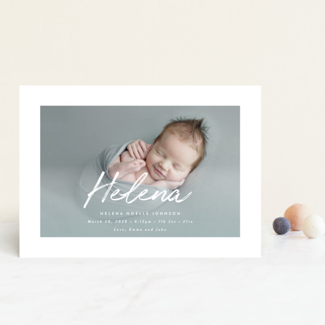 "Helena" - Birth Announcements in Pearl by Lisa Assenmacher - Front