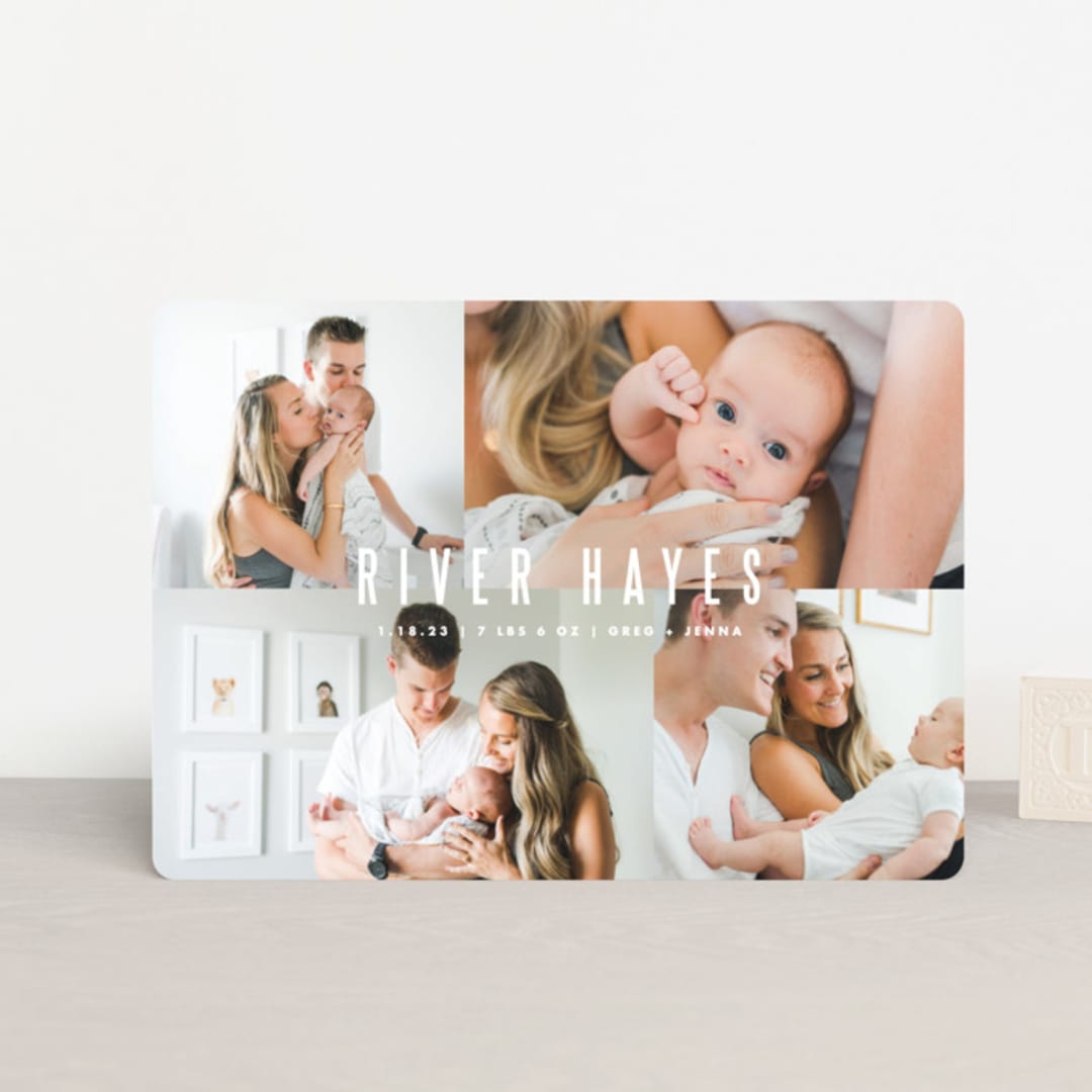 "Indie" - Birth Announcements in Cloud by Lauren Chism - Front