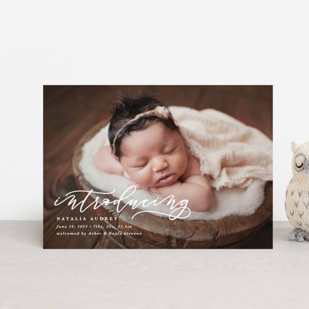 "Introducing" - Birth Announcements in Marble by Lea Delaveris - Front