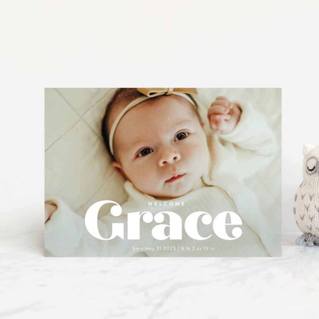 "name" - Birth Announcements in Pearl by Lori Wemple - Front