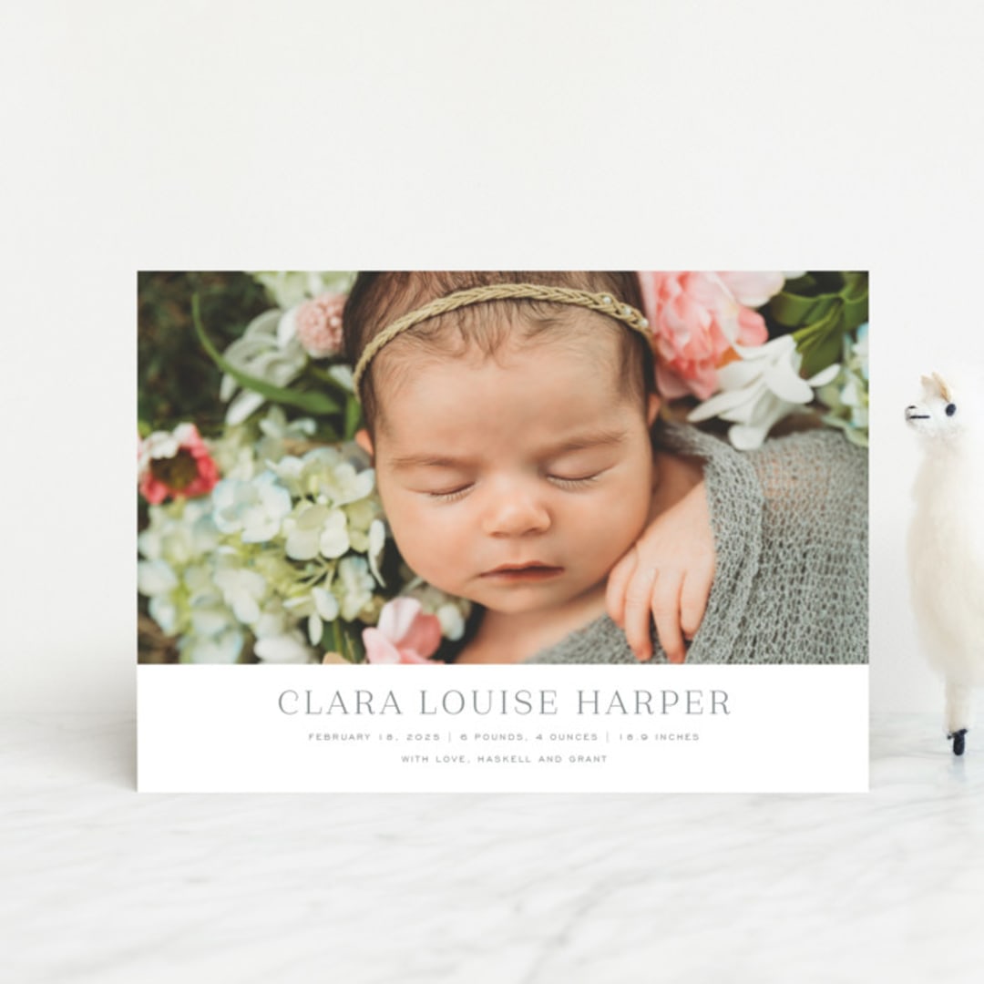 "Canvas" - Birth Announcements in Moon by Megan Davis - Front
