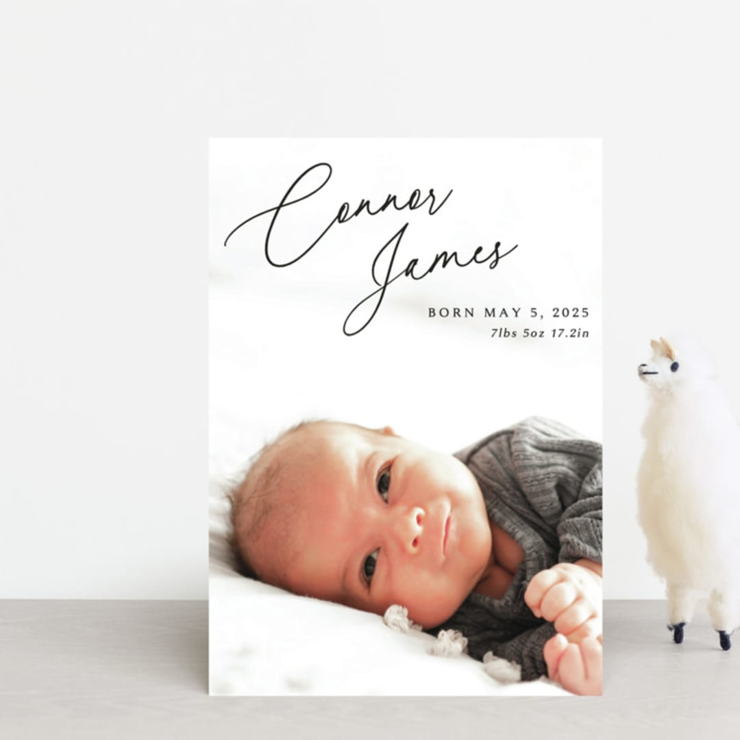 "On The Horizon" - Birth Announcements in Obsidian by Kaydi Bishop - Front