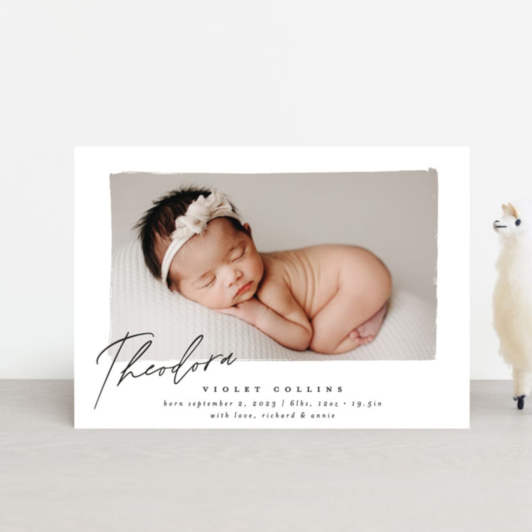 "Painted" - Birth Announcements in Cloud by Carolyn Nicks - Front