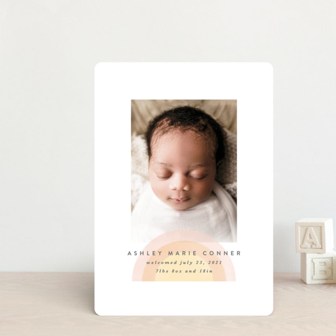 "our rainbow" - Birth Announcements in Rose by Angela Garrick - Front